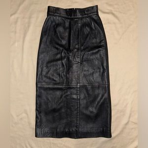 Vintage Black Leather Skirt Size 5/6
